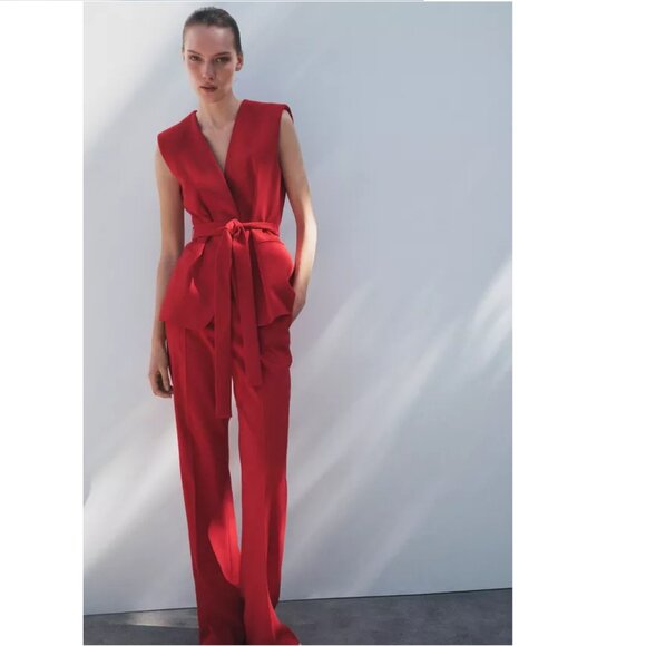 BELTED VEST & FLARED PANTS ZW COLLECTION